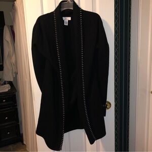 Magaschoni XL black, trimmed sweater coat